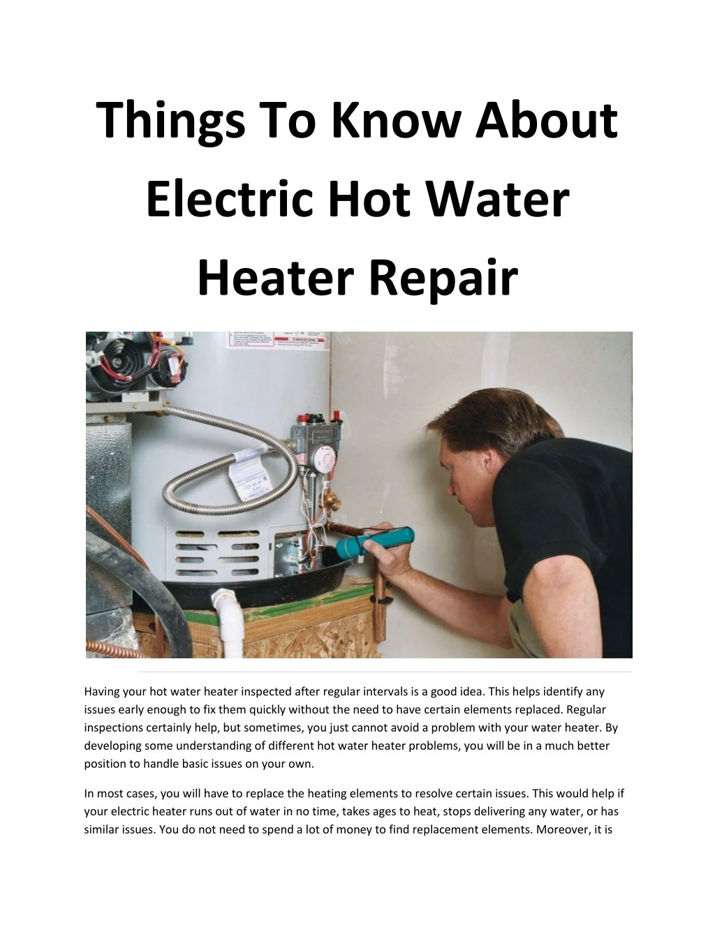 things to know about electric hot water heater n.