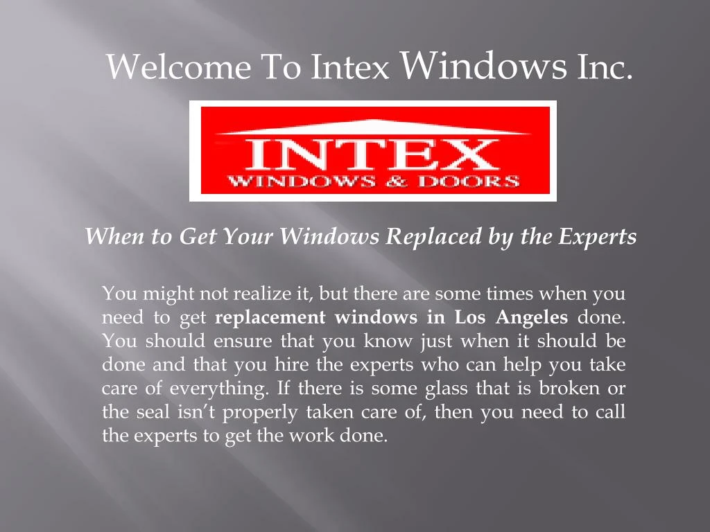 welcome to intex windows inc n.