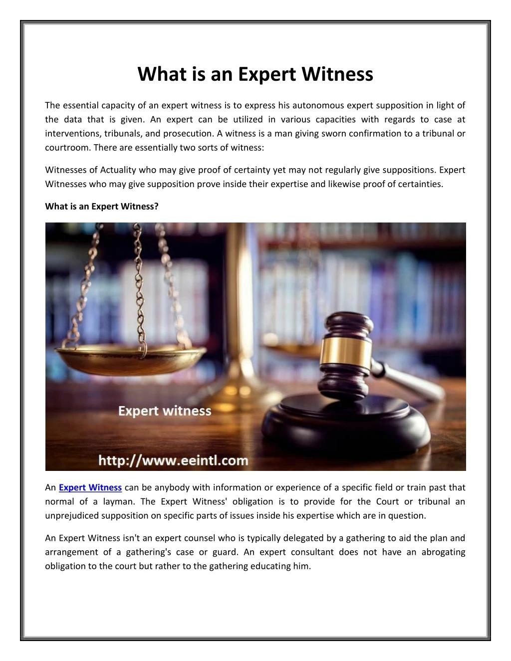 What Is An Expert Witness Statement