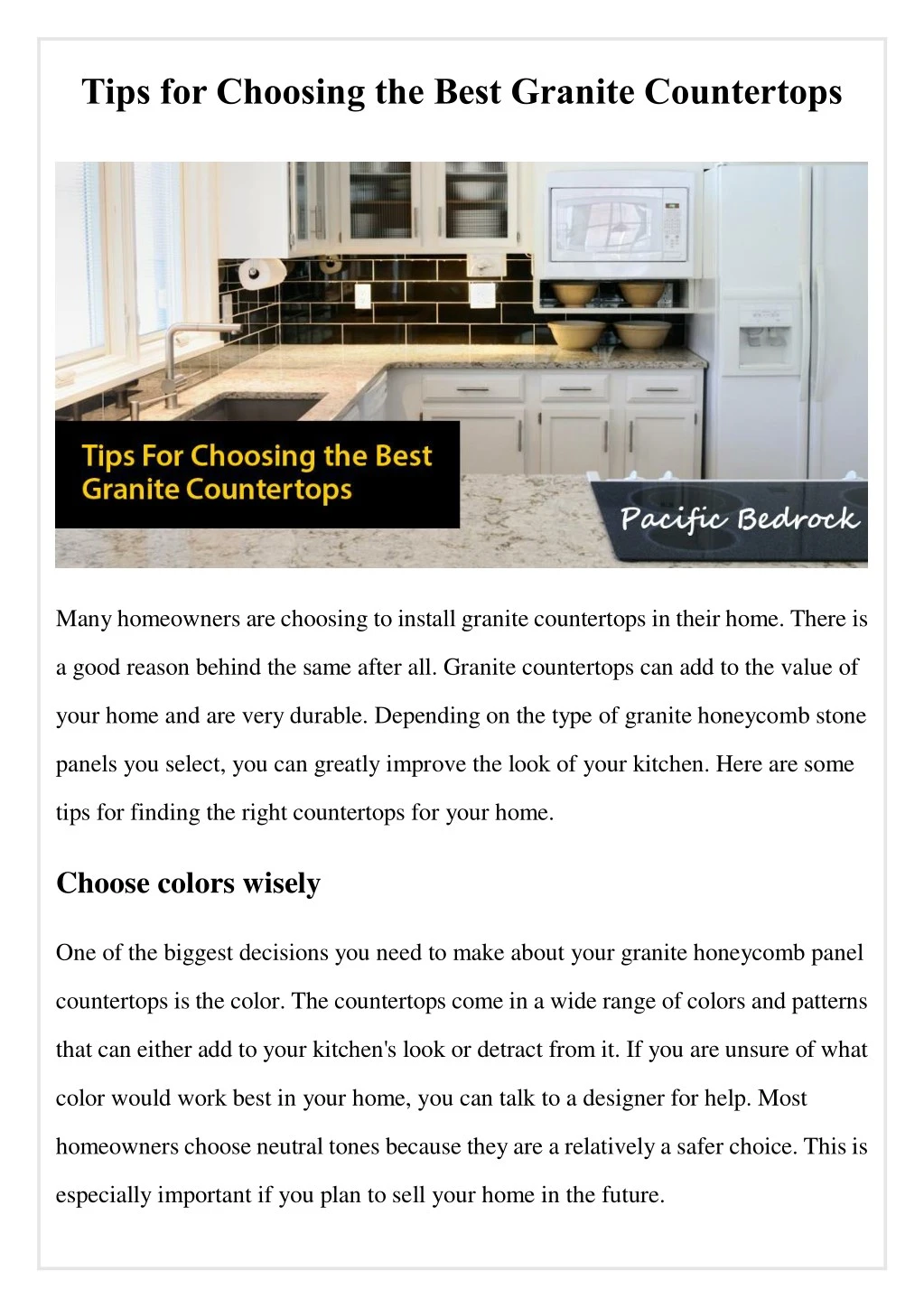 Ppt Tips For Choosing The Best Granite Countertops Powerpoint