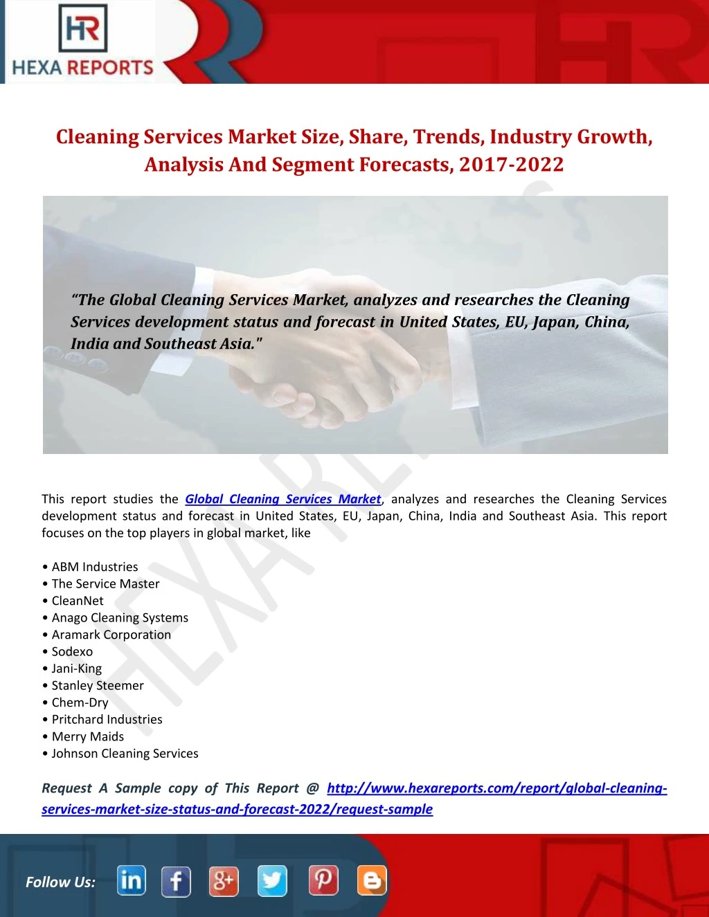 PPT - Global Cleaning Services Market Size, Status And Forecast 2022 ...