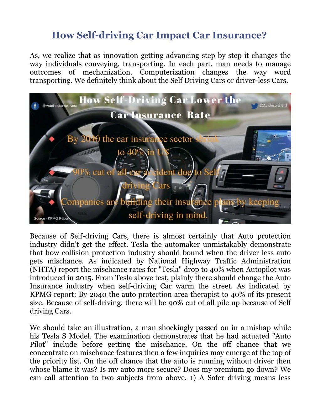 PPT How Self Driving Car Lowers the auto insurance
