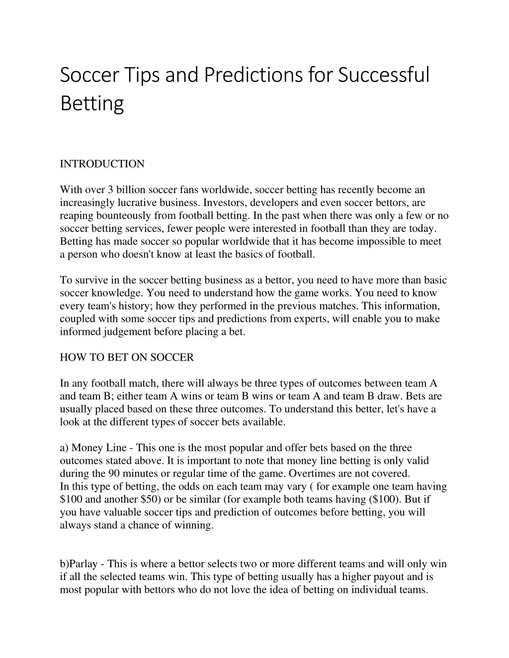 PPT Soccer Tips and Predictions for Successful Betting PowerPoint