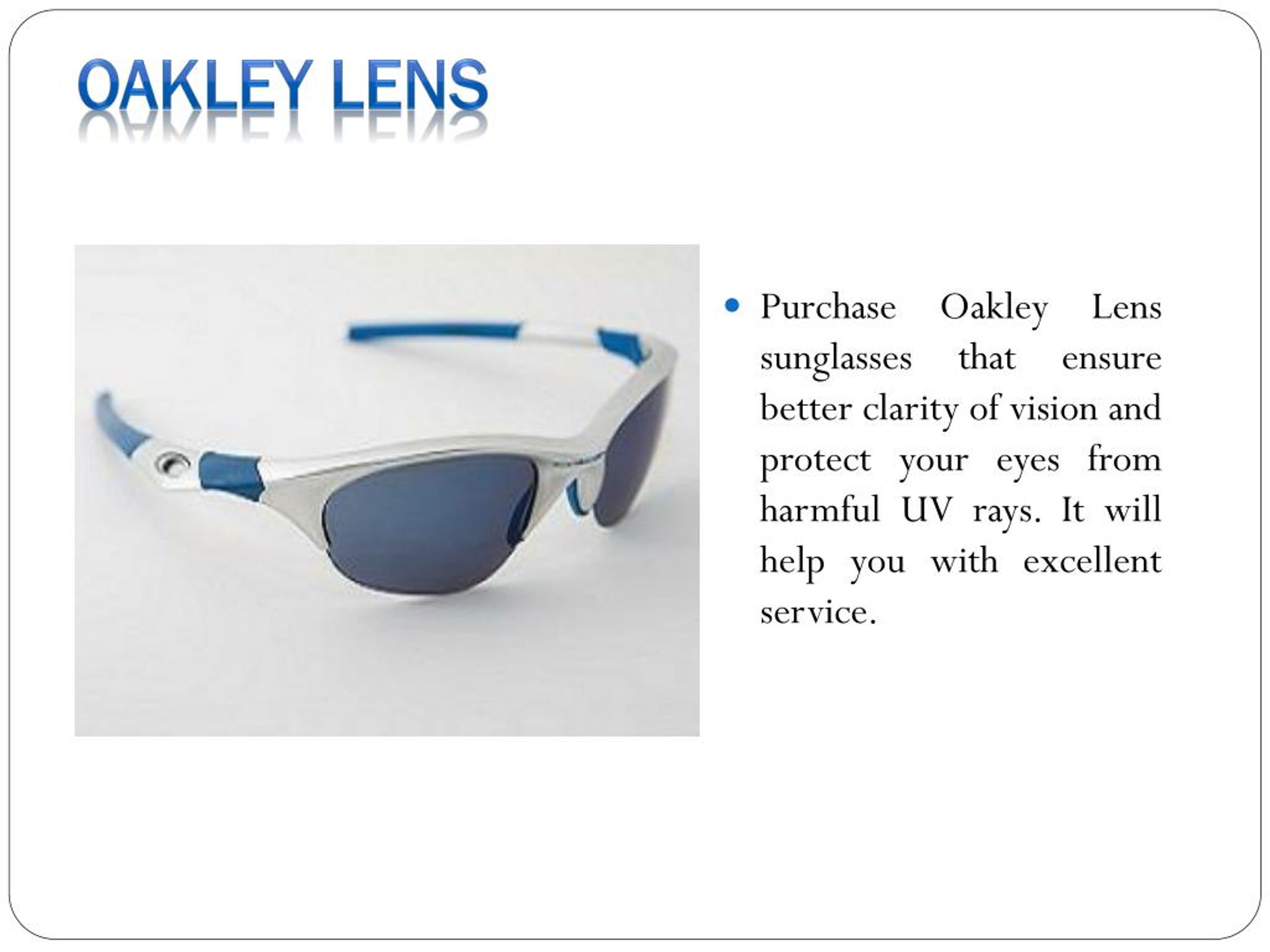 Ppt Oakley Sunglasses Lenses Powerpoint Presentation Free Download Id7746230 