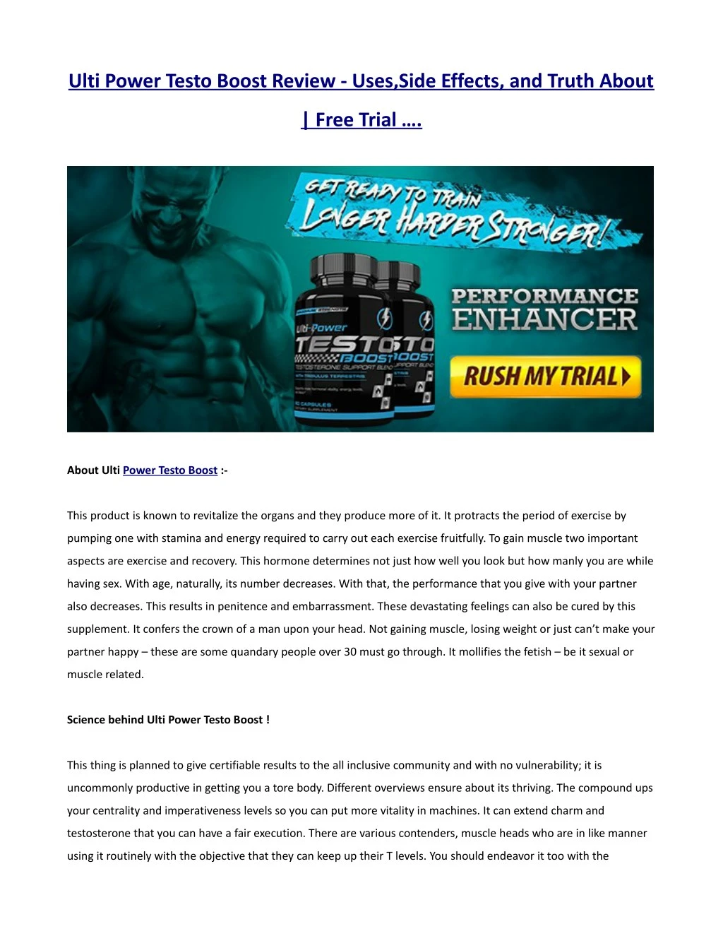 ulti power testo boost review uses side effects n.