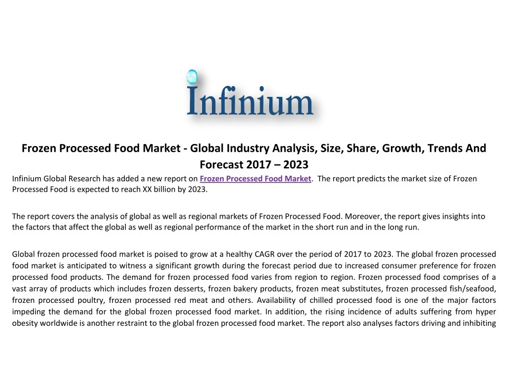 frozen processed food market global industry n.