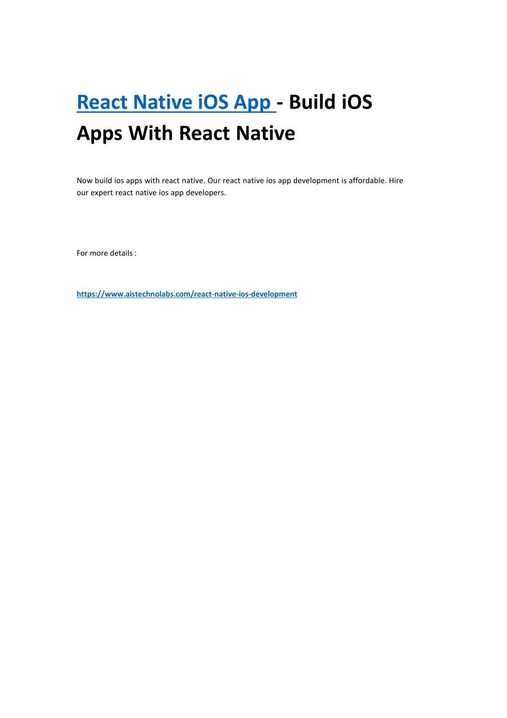 PPT - React Native iOS App - Build iOS Apps With React ...