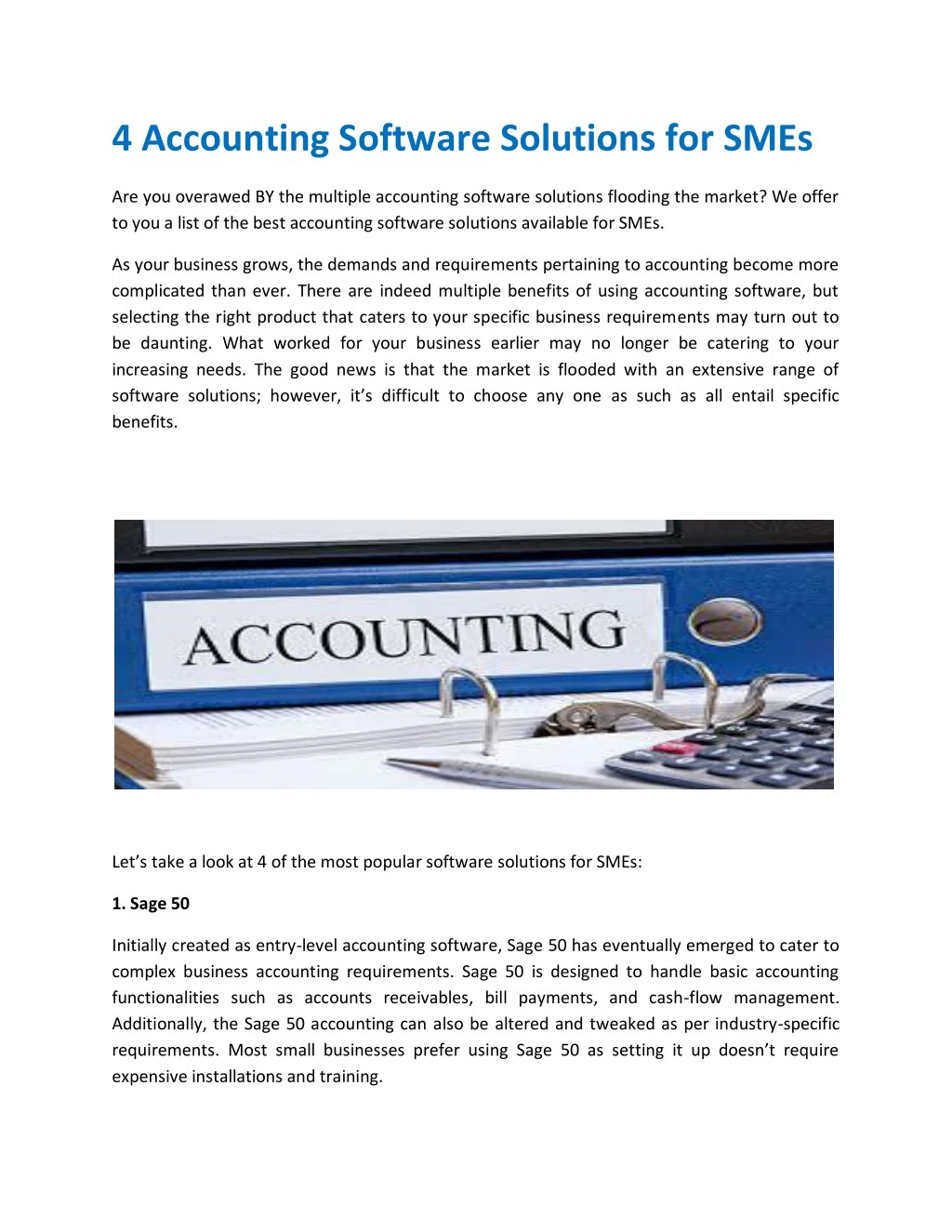 4 accounting software solutions for smes n.