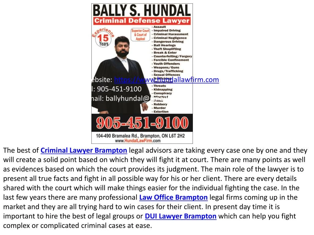 PPT Criminal Lawyer Brampton Law Office PowerPoint Presentation, free