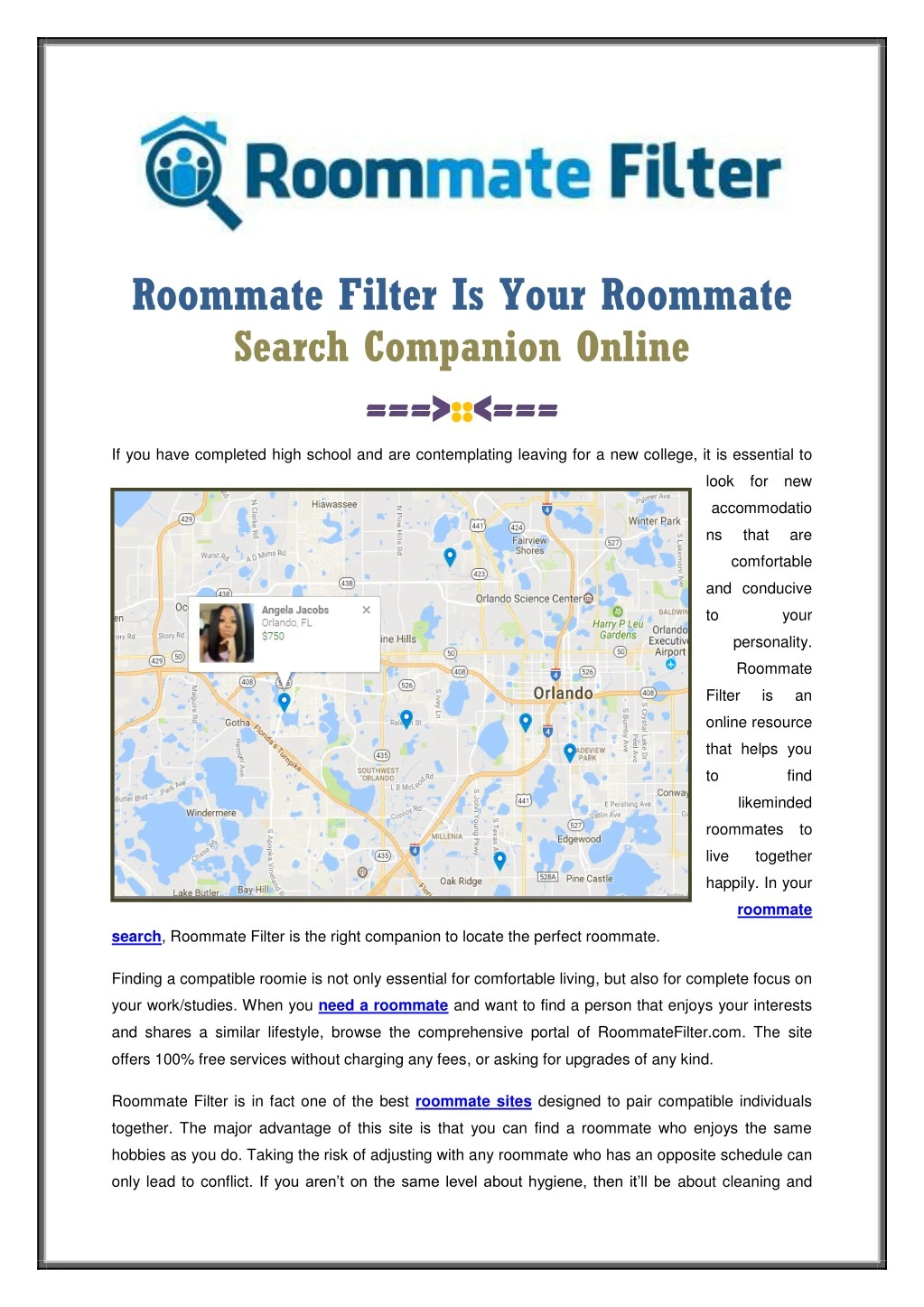 Ppt Best Roommate Finder Website Powerpoint Presentation