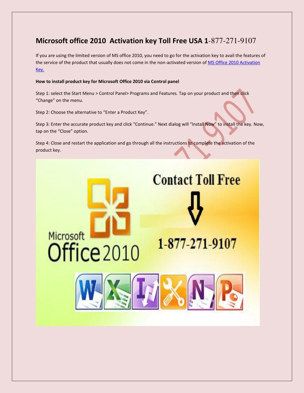 microsoft office activation key 2010