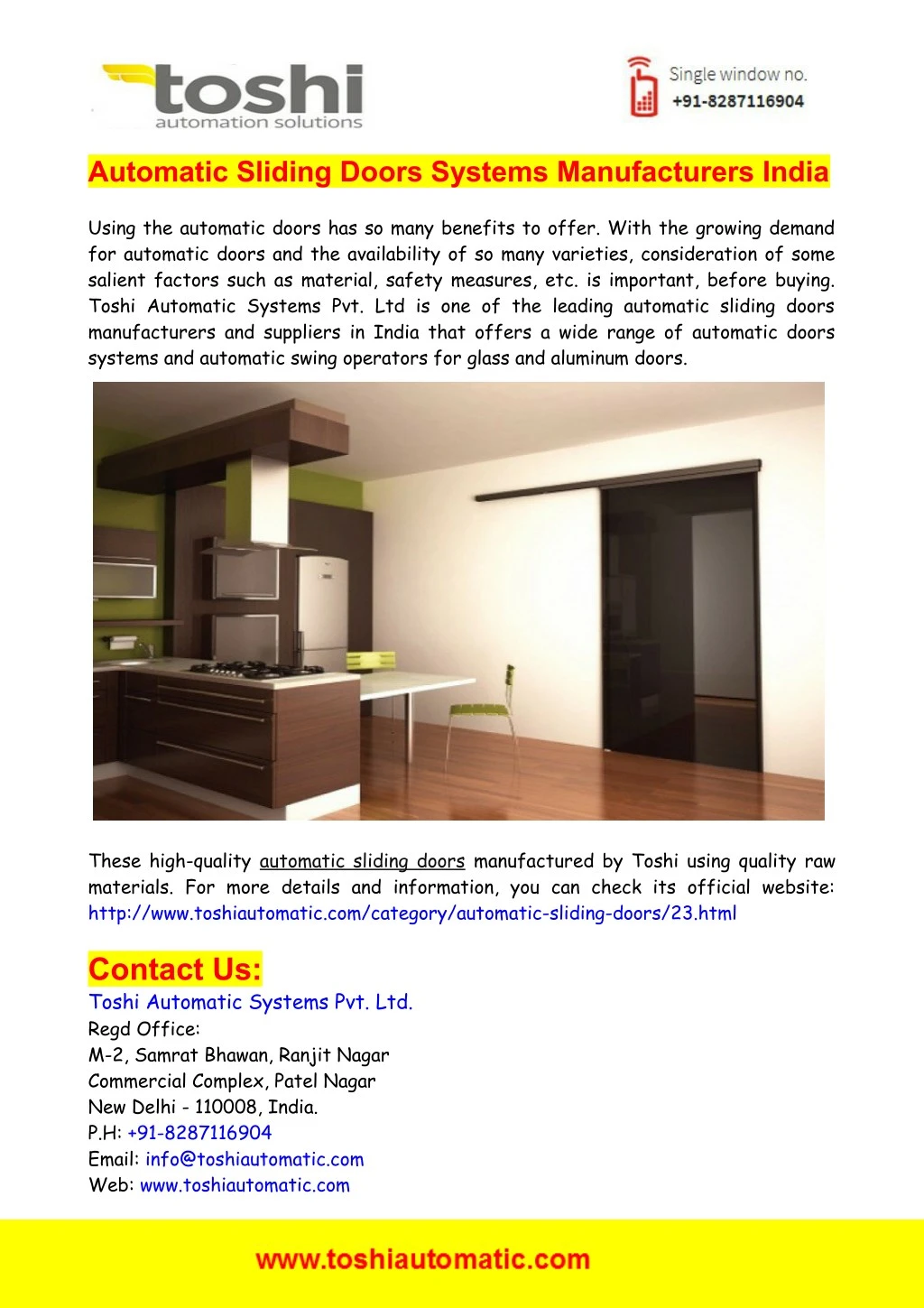PPT Automatic Sliding Doors Systems Manufacturers India PowerPoint