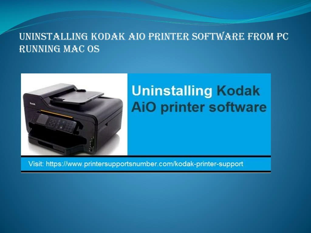 uninstall kodak printer software