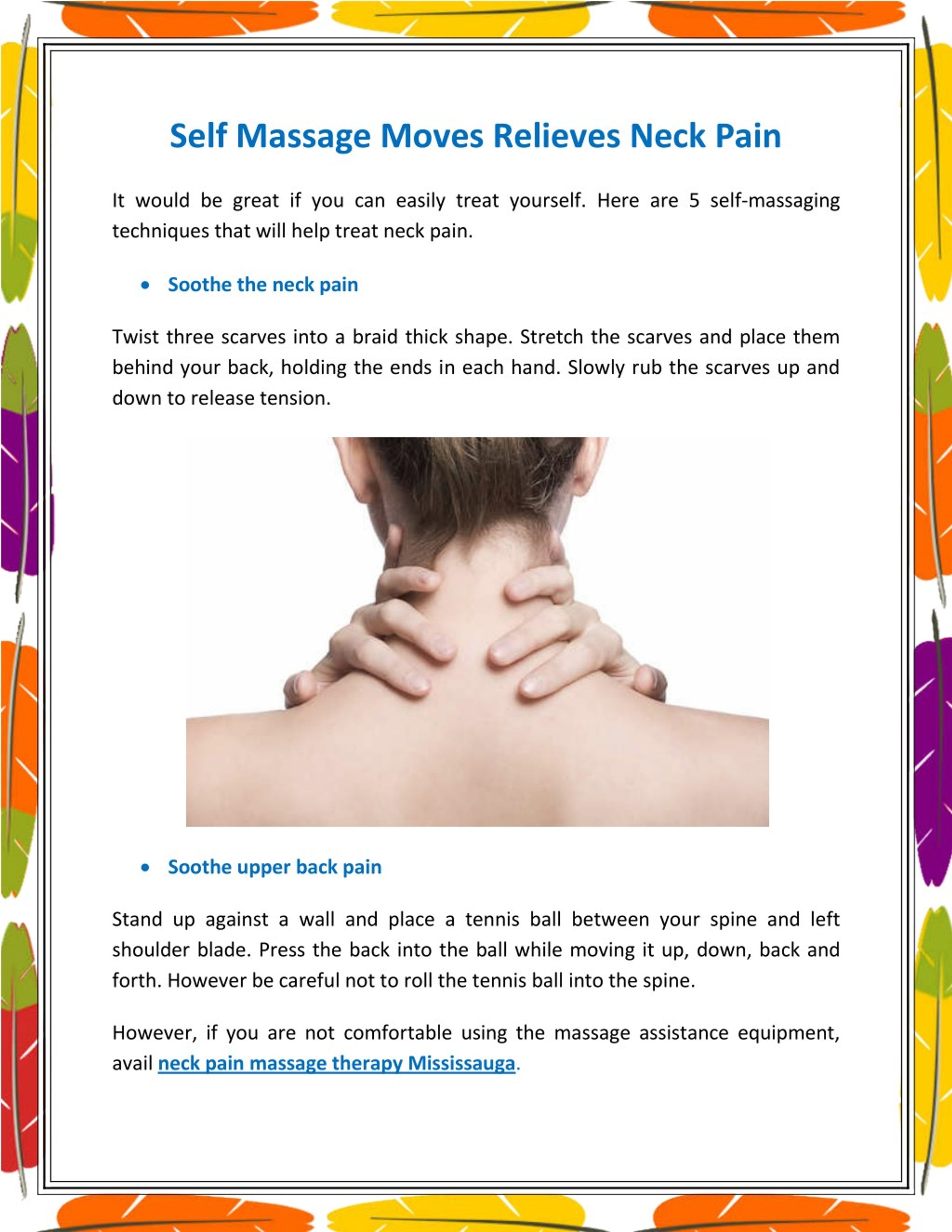 Self Massage For Neck Pain