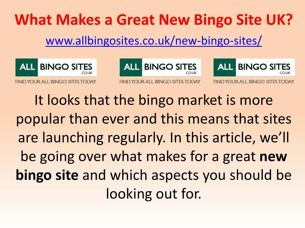 what makes a great new bingo site uk www allbingosites co uk new bingo sites n.