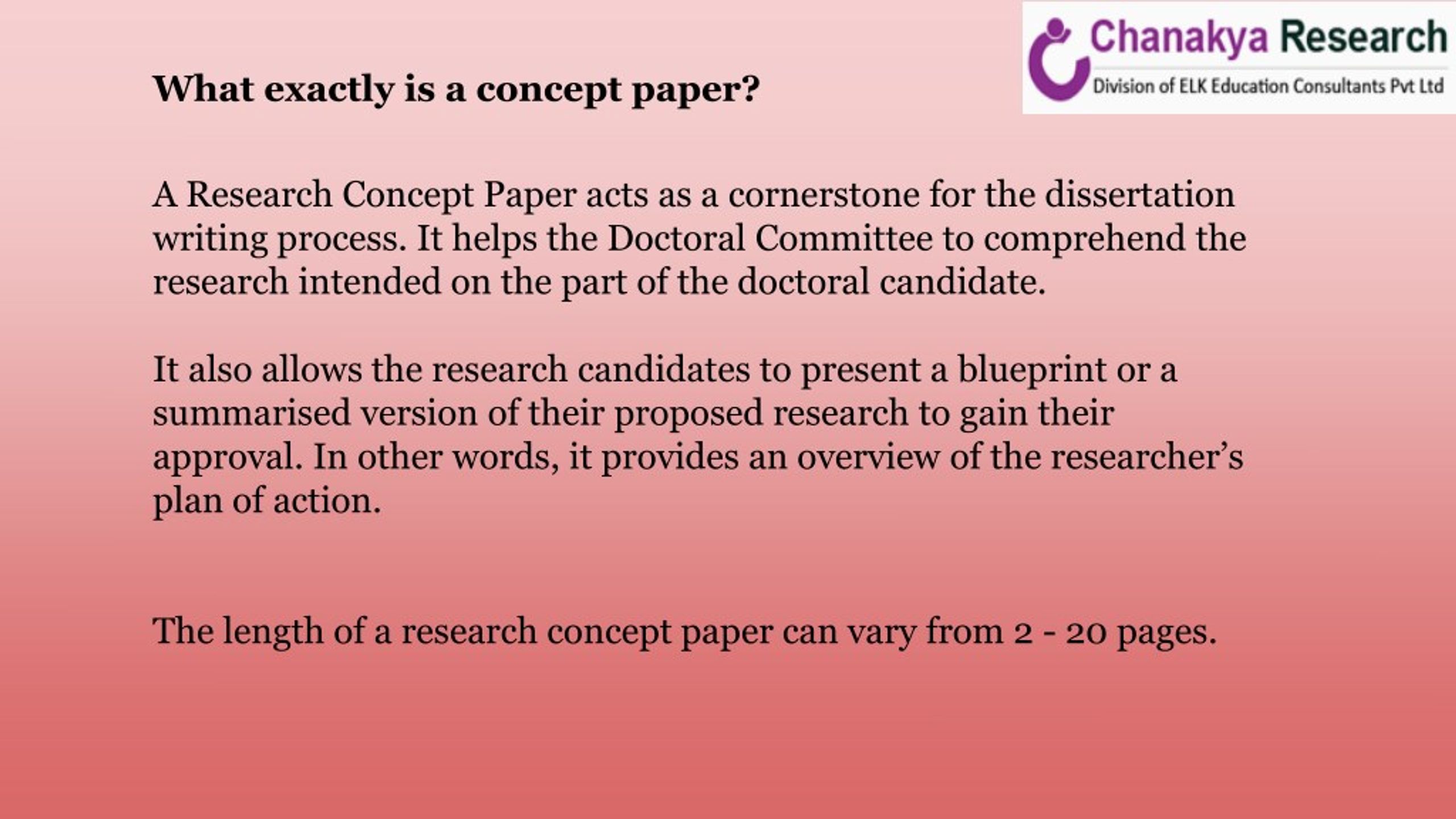 why is the concept paper relevant in research writing