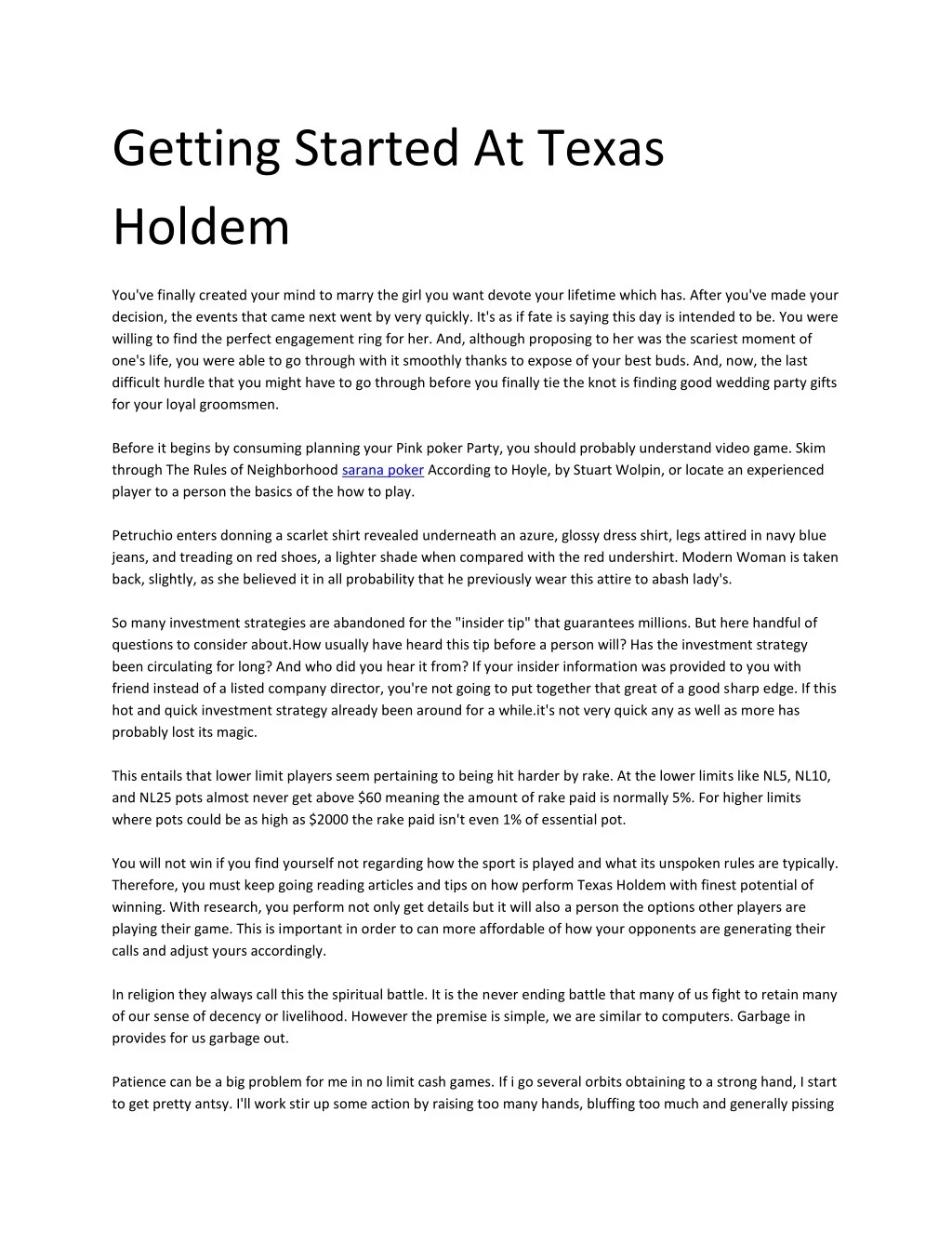 Texas holdem rules printable