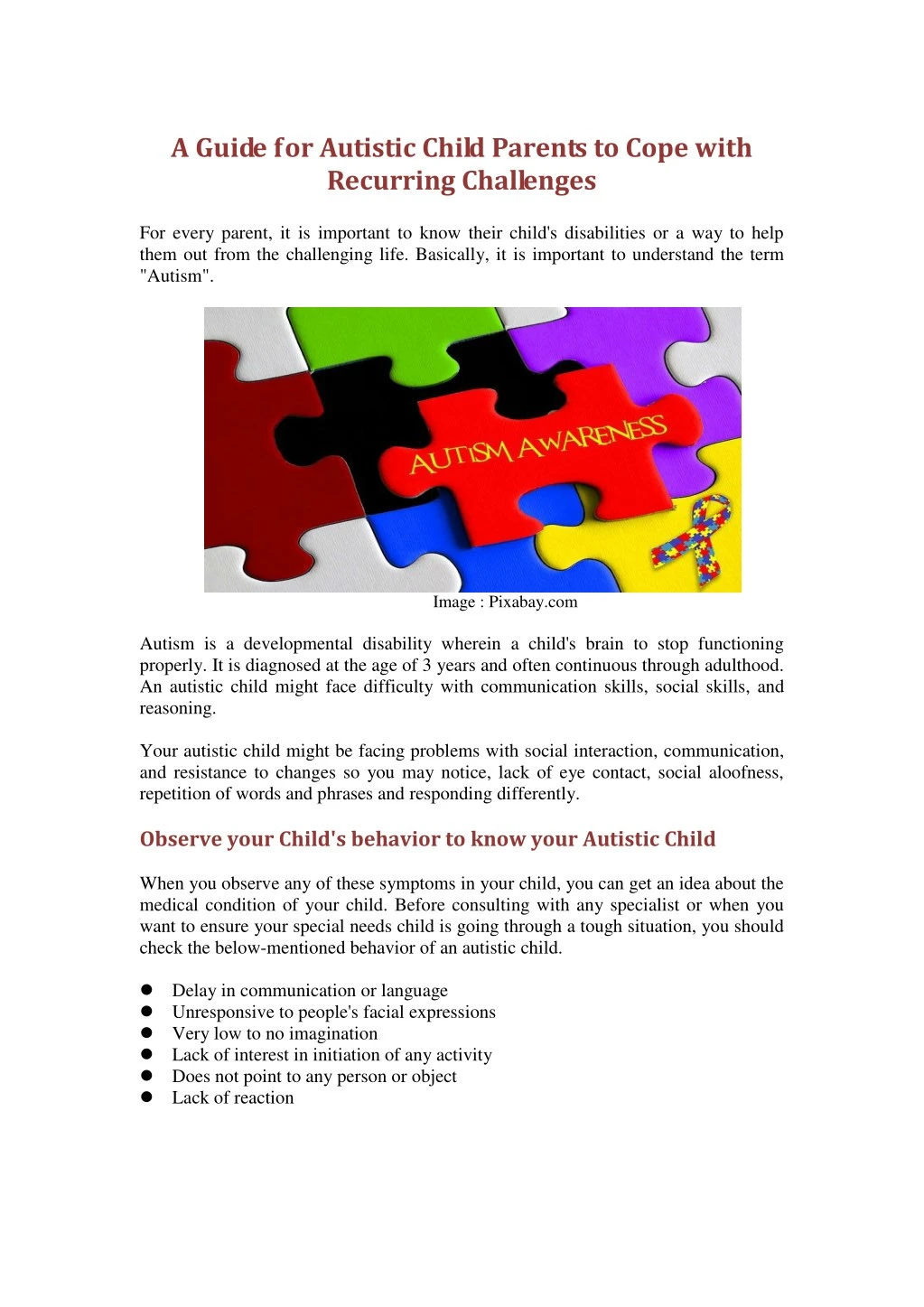 PPT - A Guide For Autistic Child Parents To Cope With Recurring ...