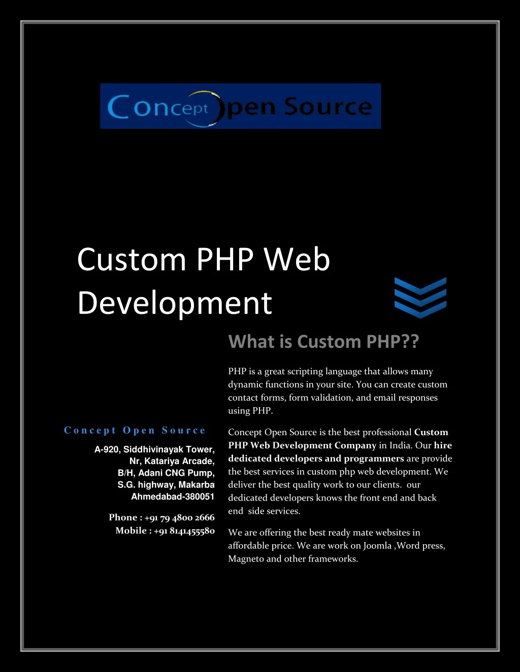 custom php web development n.