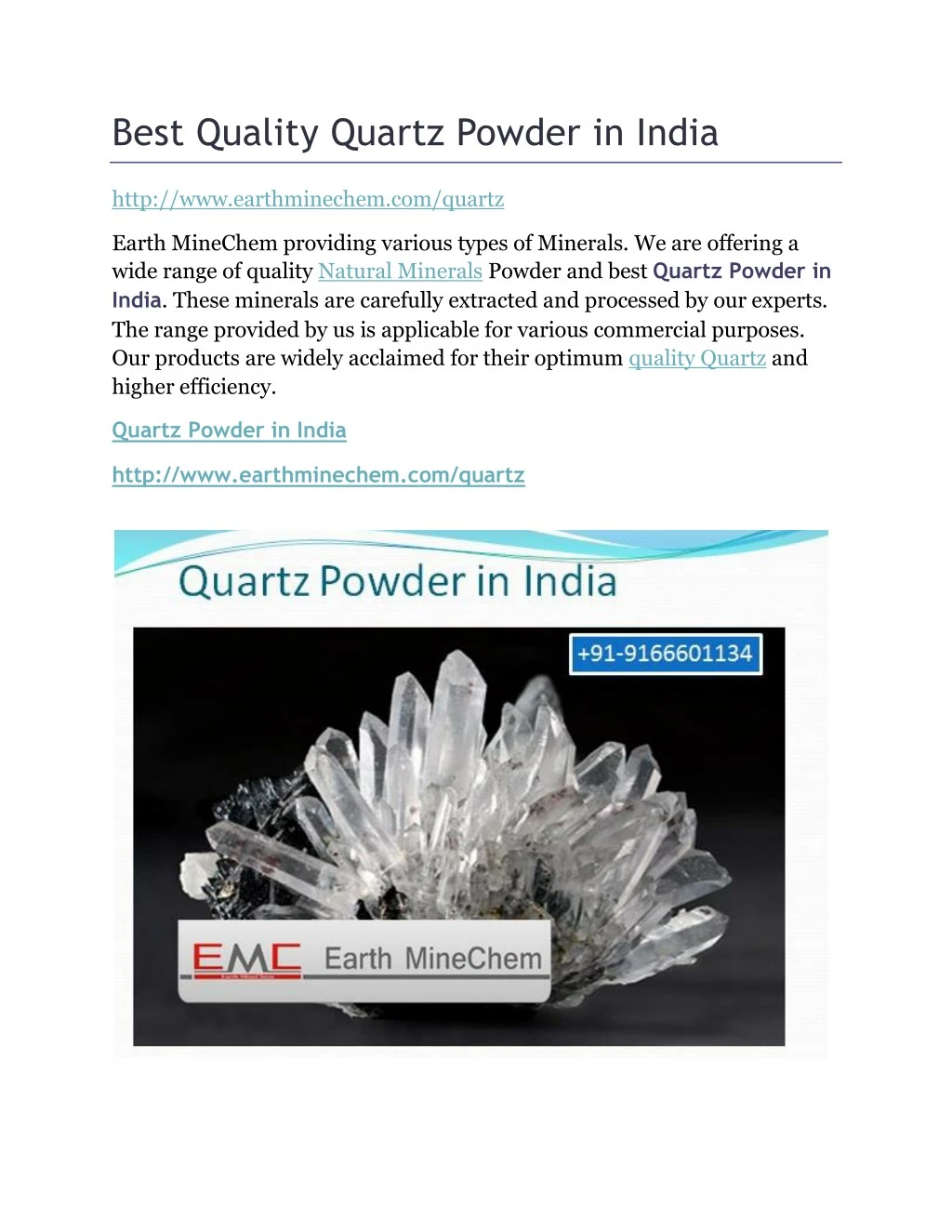 best quality quartz powder in india n.