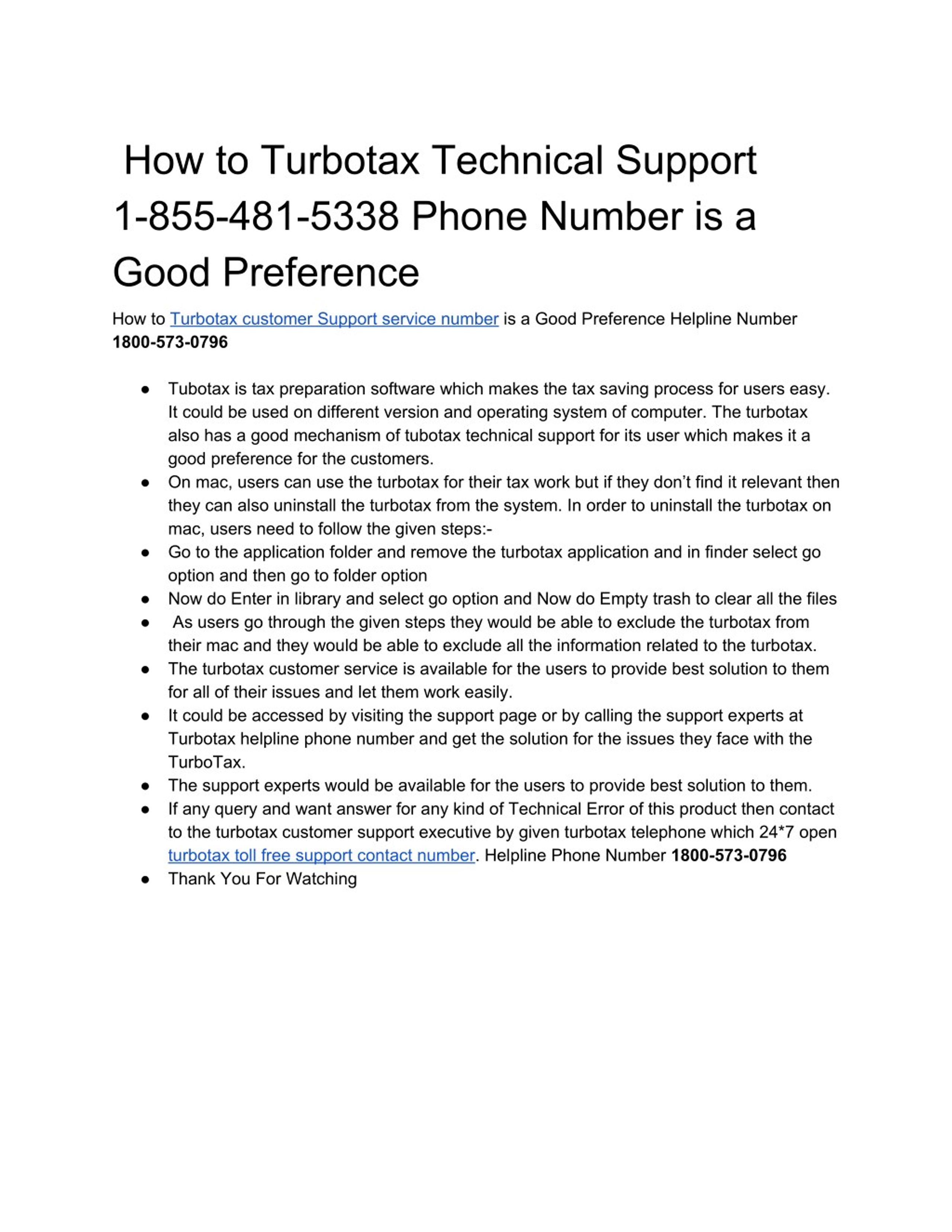 turbotax help telephone number