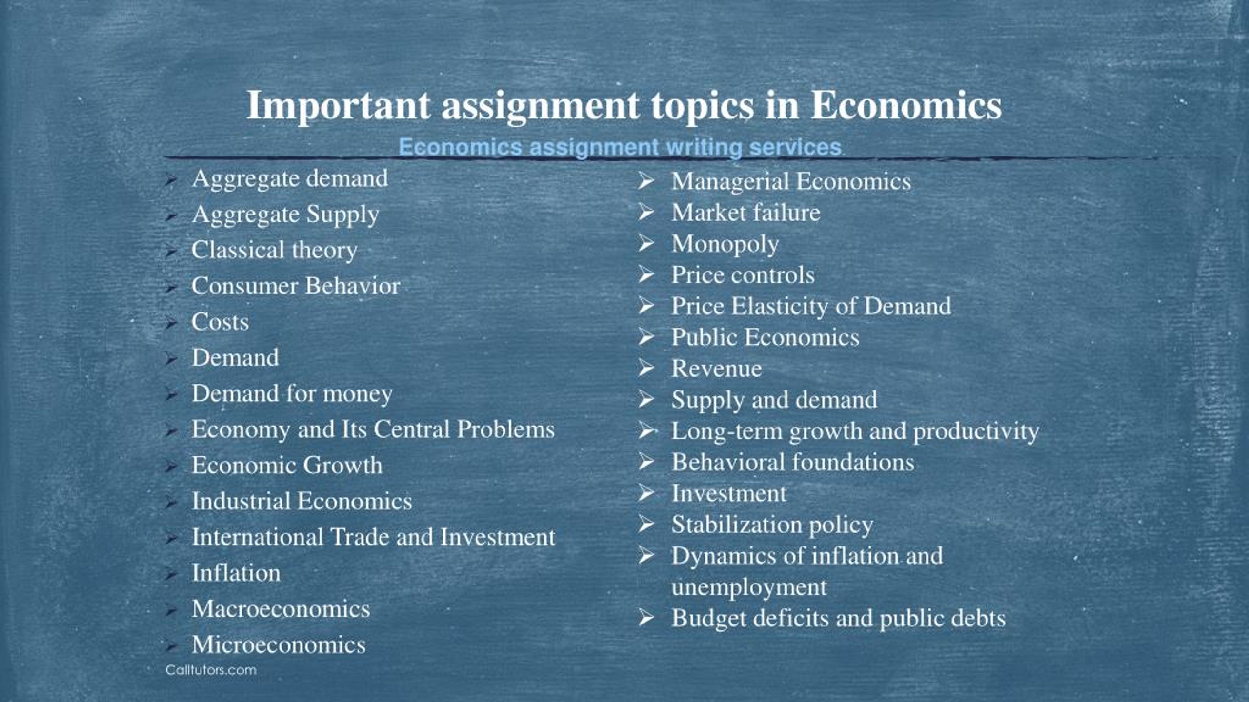 economics assignment topics