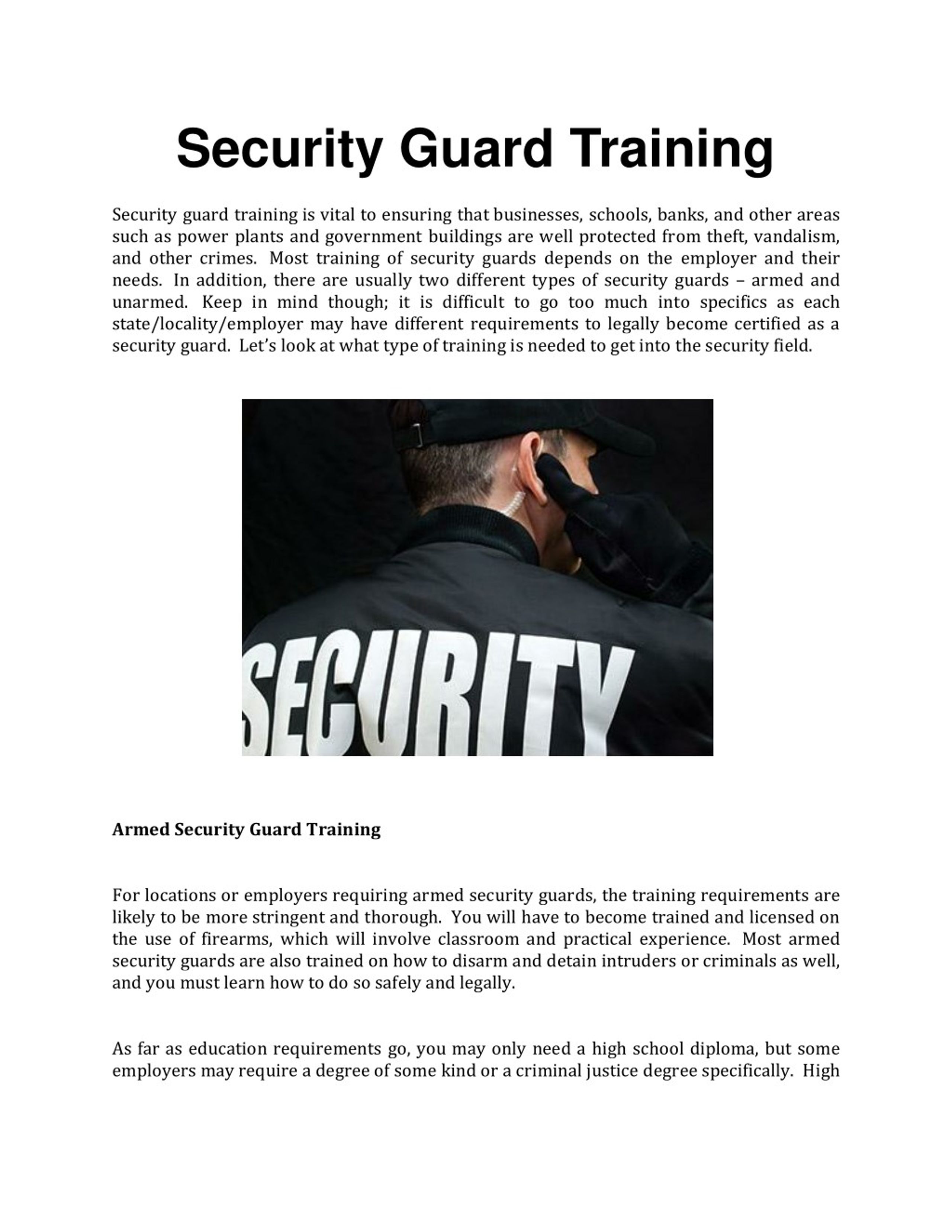security guard training powerpoint presentation