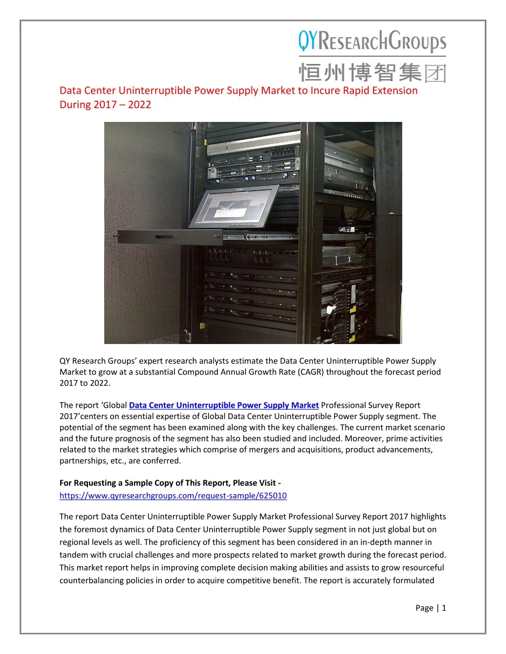 PPT - Global Data Center Uninterruptible Power Supply (UPS) Market ...