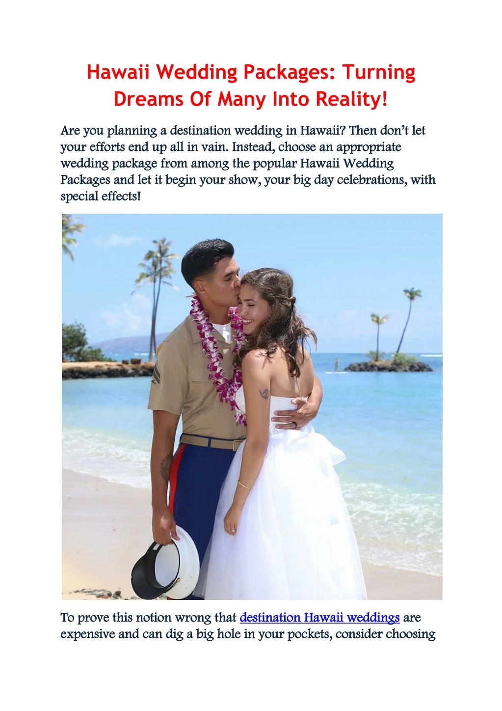 Ppt Hawaii Wedding Packages Turning Dreams Of Many Into Reality