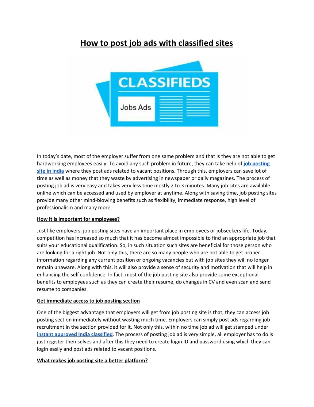 how to post job ads with classified sites n.