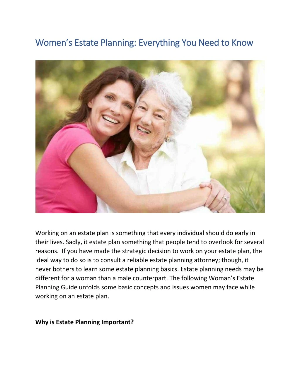 estate planning for women