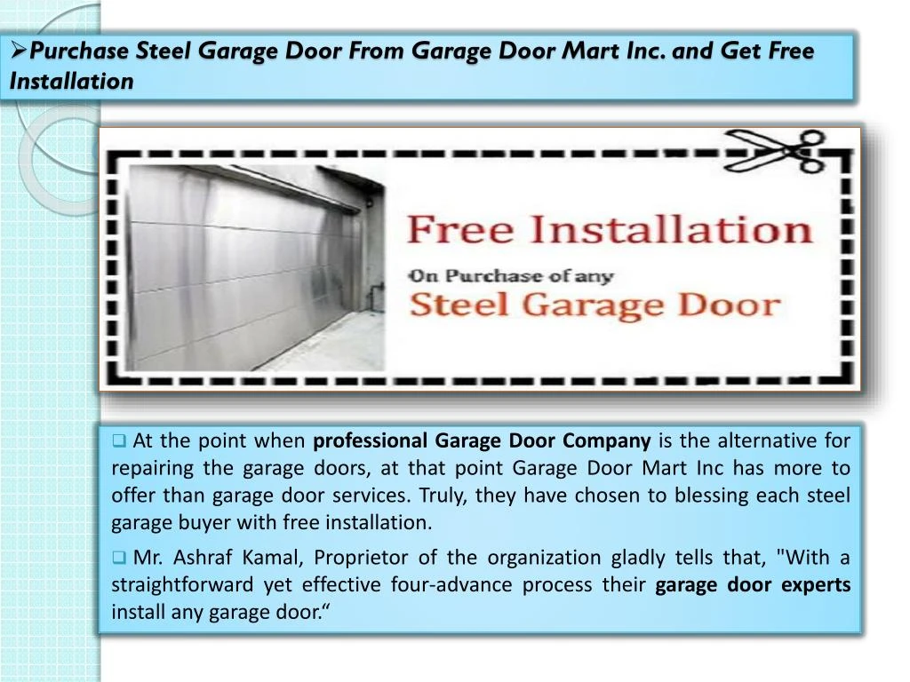 Ppt Purchase Steel Garage Door From Garage Door Mart Inc And