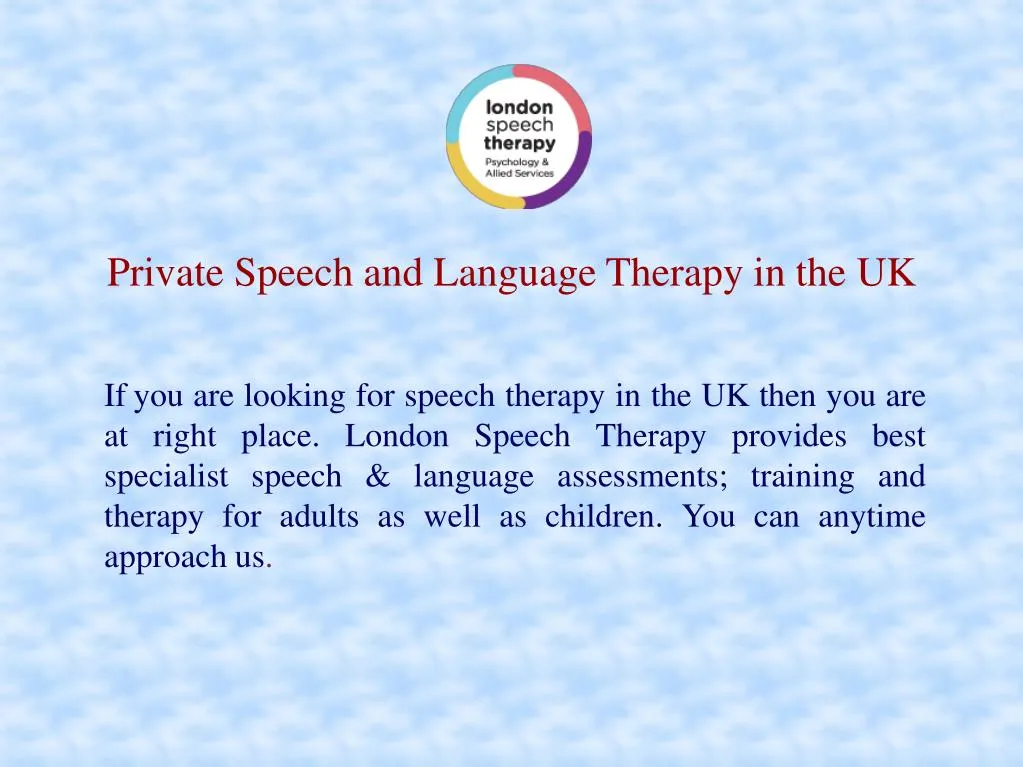 PPT - Speech Therapy For Children With Autism PowerPoint Presentation ...