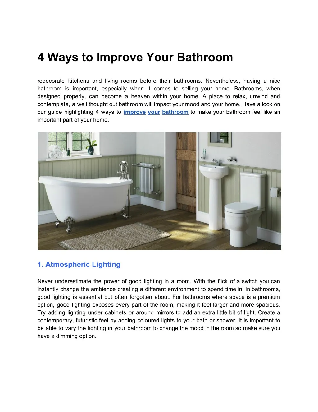 4 ways to improve your bathroom n.