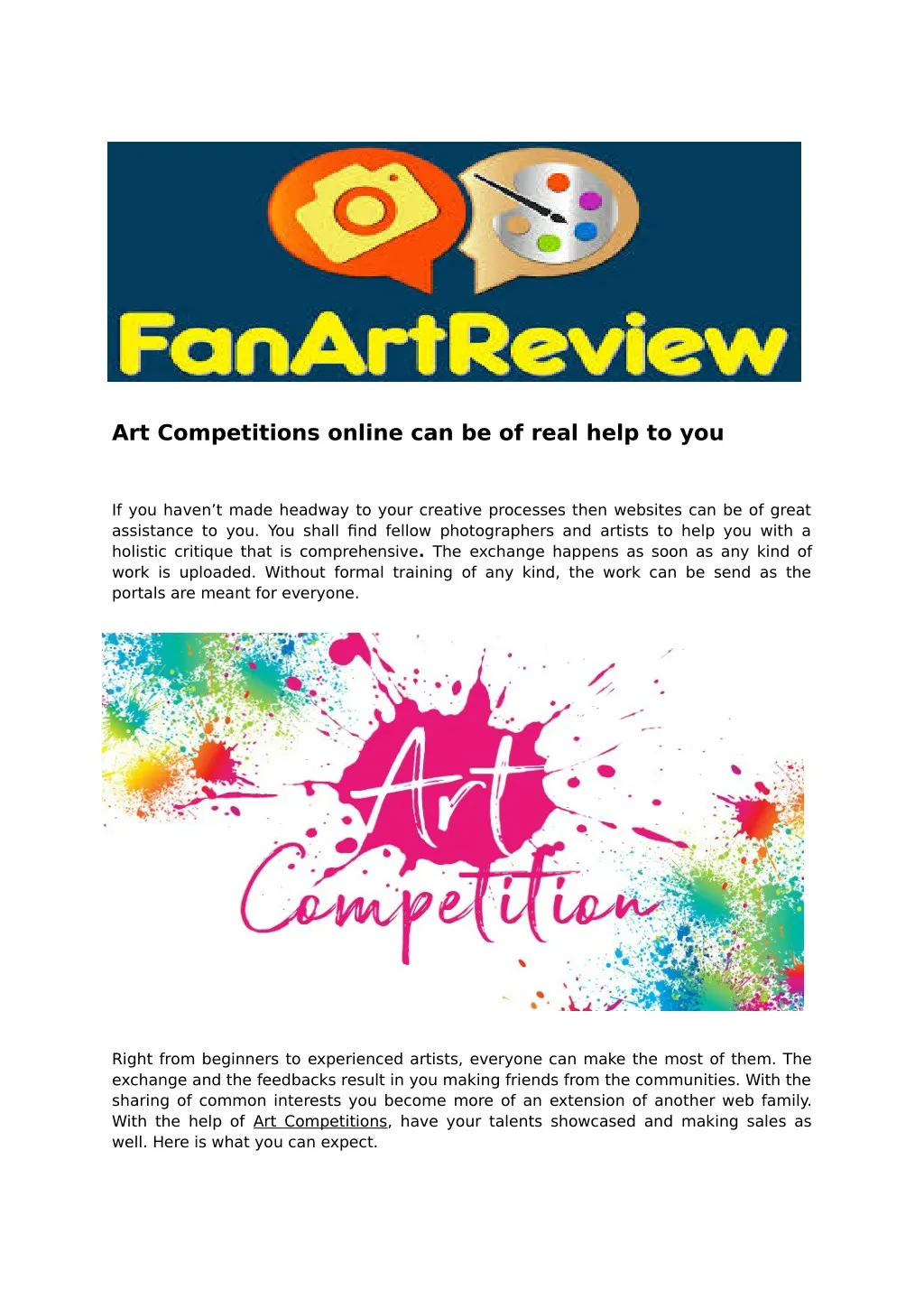 PPT join online Art Competitions And Share your photos with