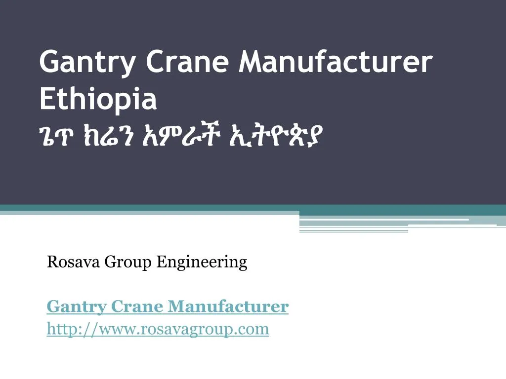 gantry crane manufacturer ethiopia n.