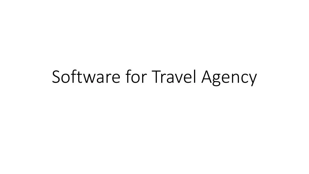 software for travel agency n.