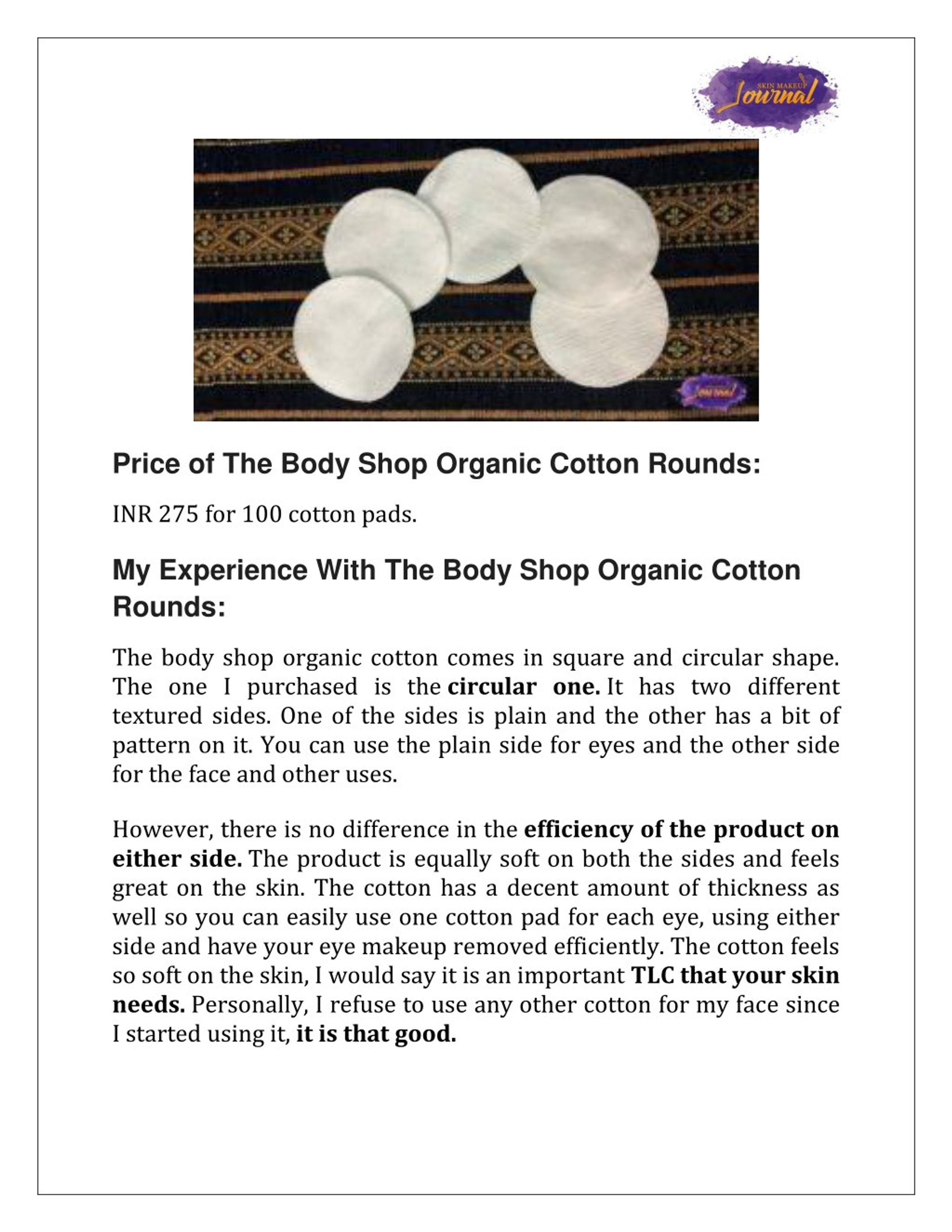 body shop organic cotton pads