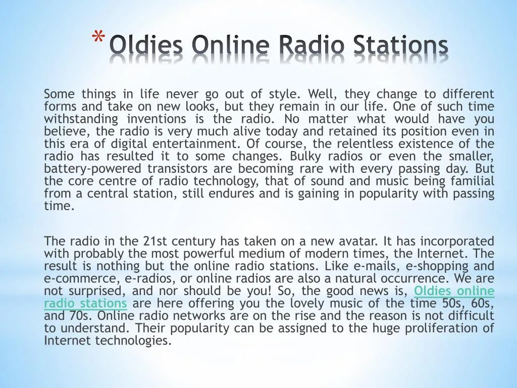 oldies online radio stations n.