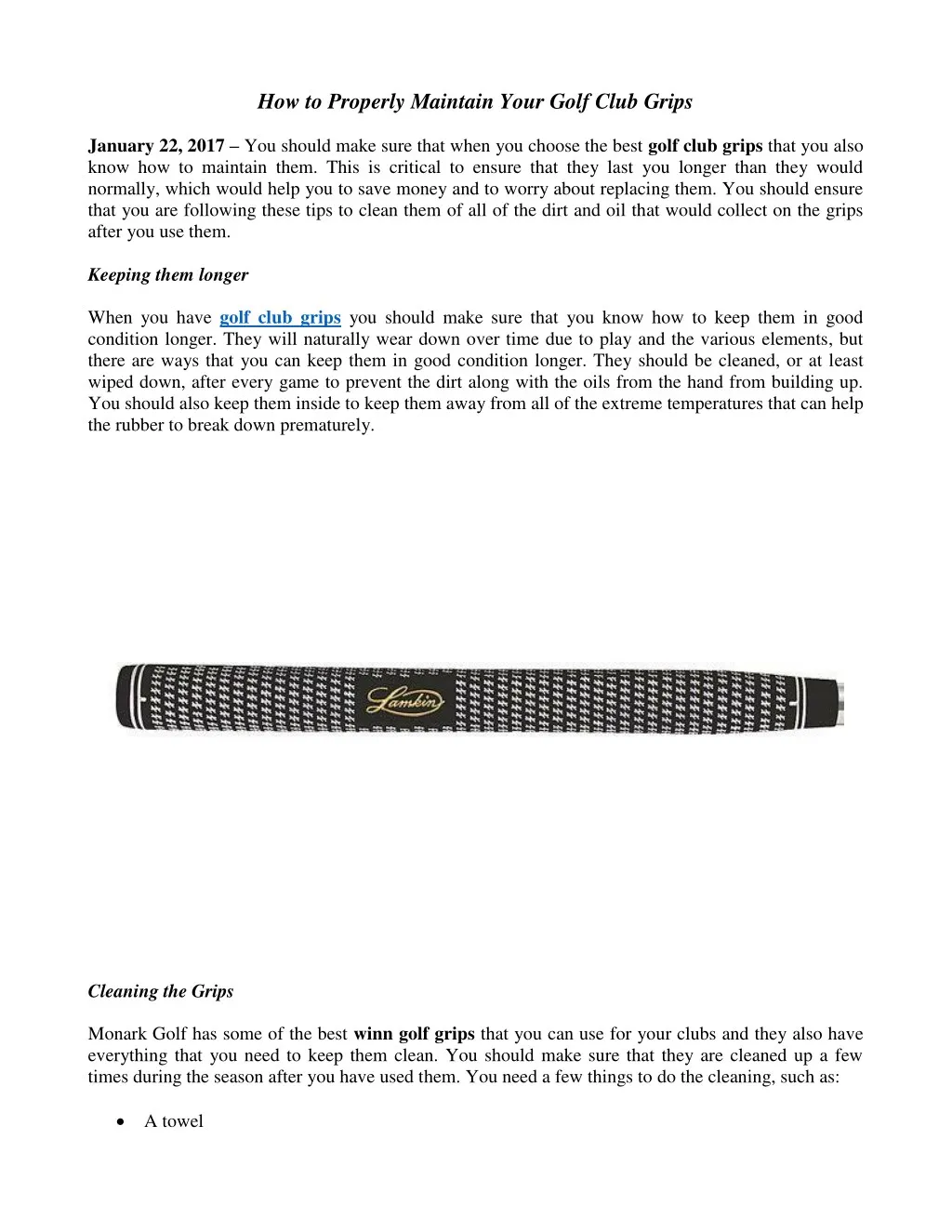 how to properly maintain your golf club grips n.