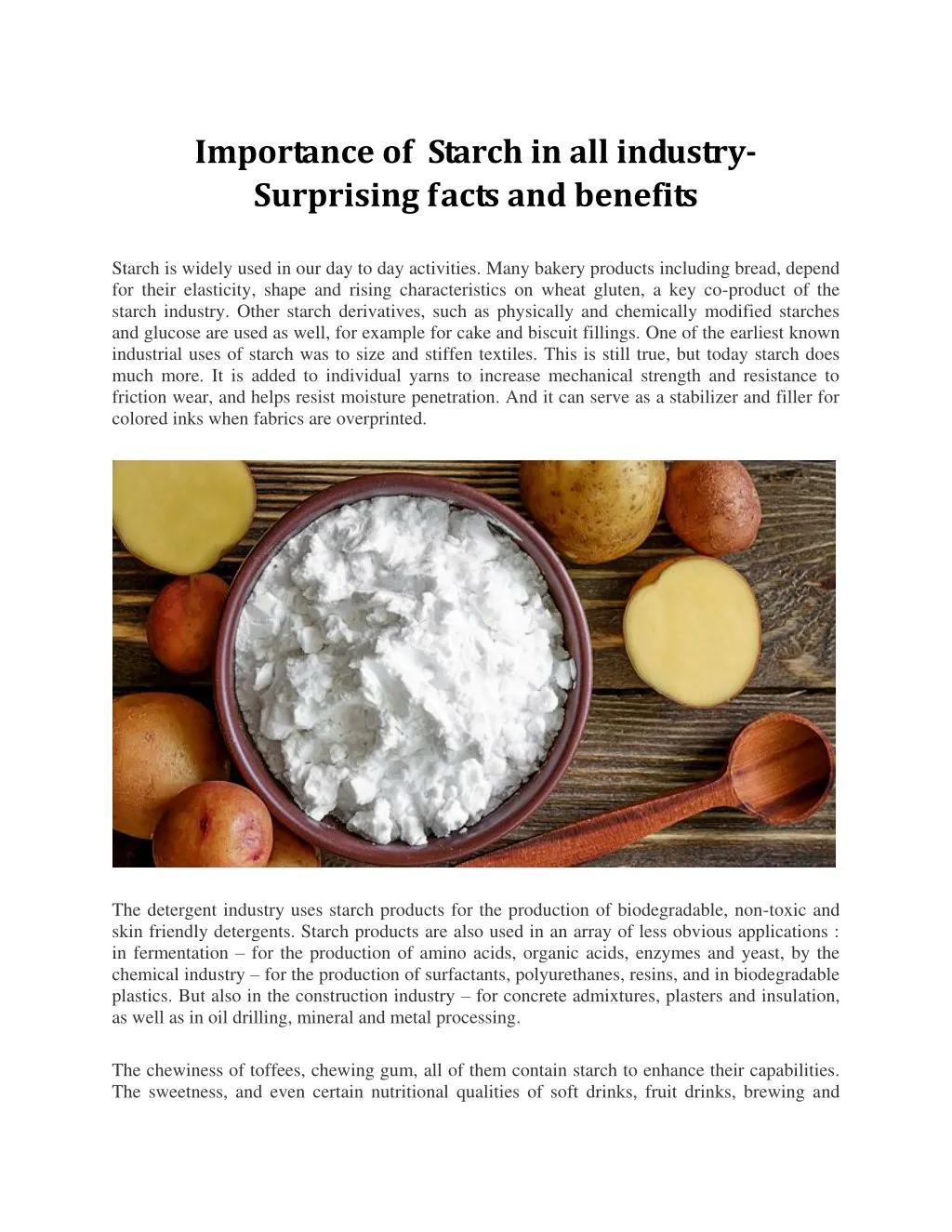 the importance of starch in baking research paper