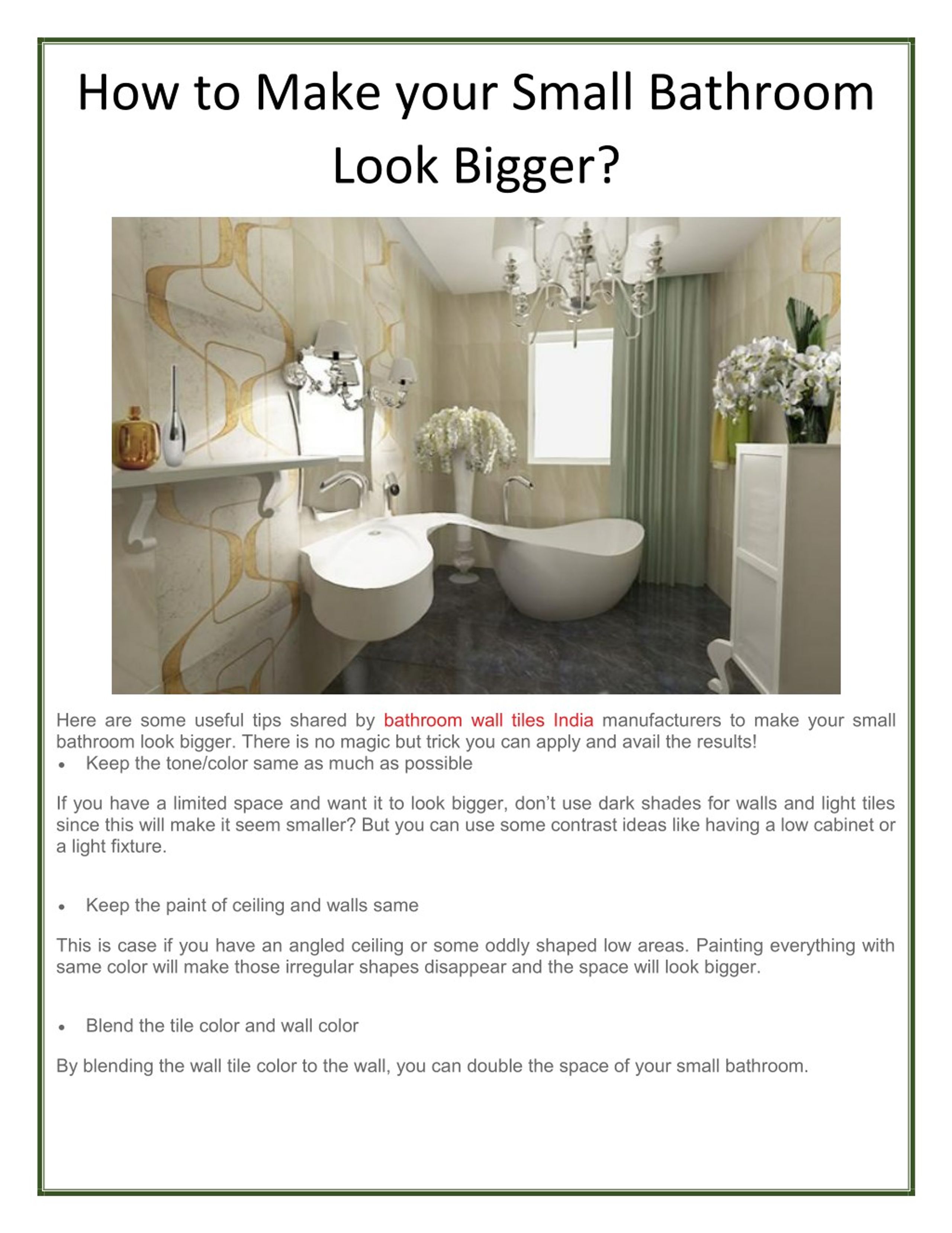 Ppt How To Make Your Small Bathroom Look Bigger Powerpoint