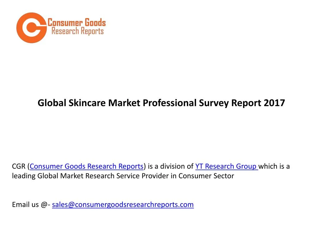 global skincare market professional survey report n.