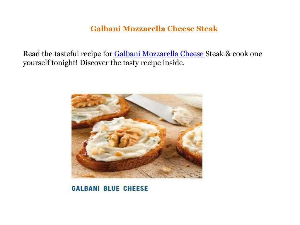 PPT Galbani Cheese Recipes PowerPoint Presentation, free download ID7772508