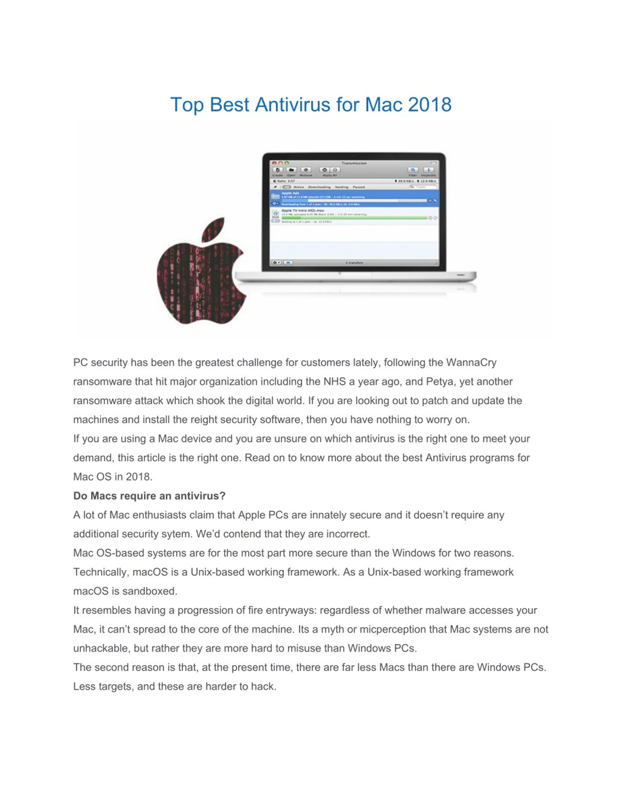 best antivirus 2018 for mac free