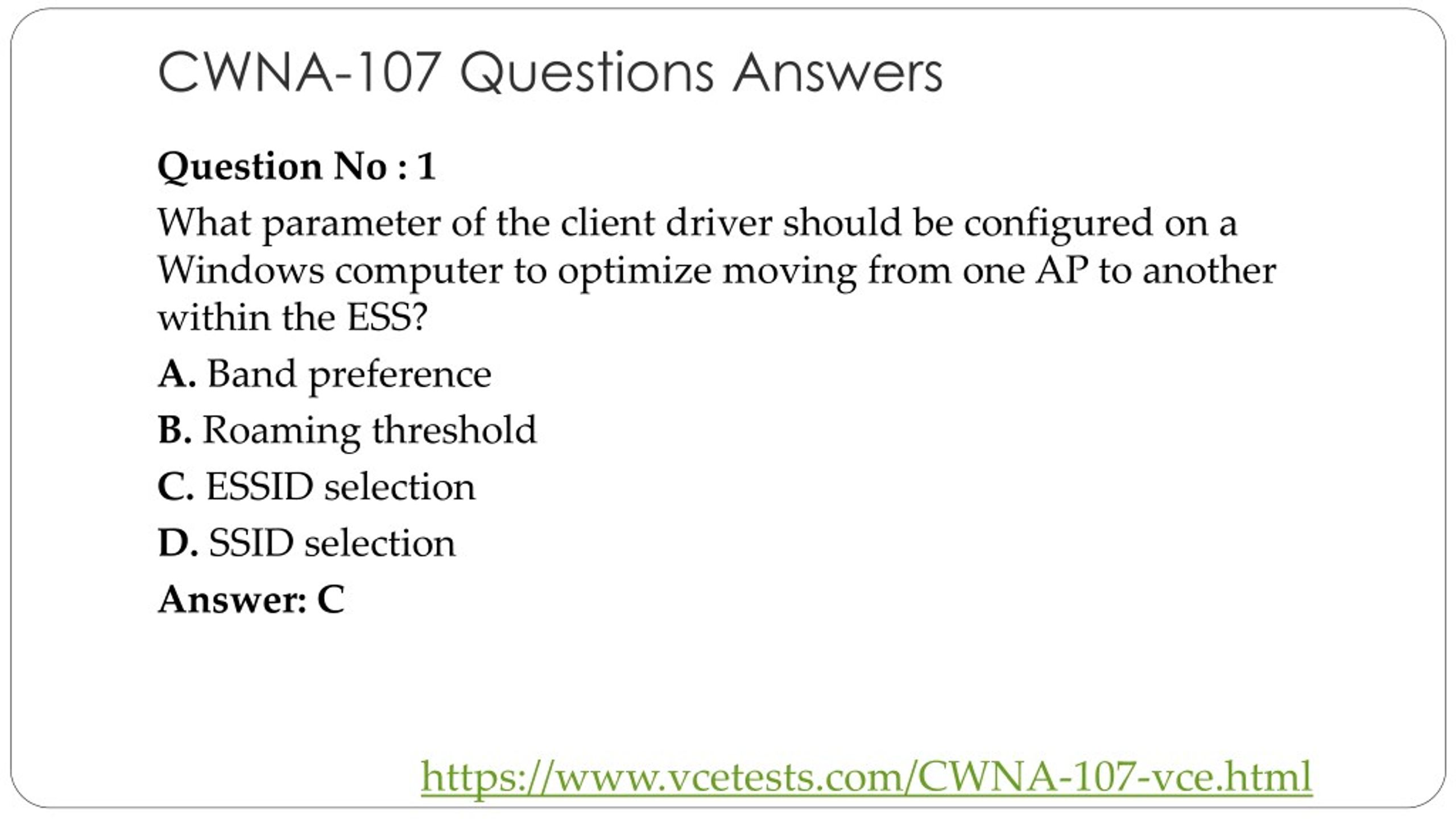 CWNA-108 Exam Fragen