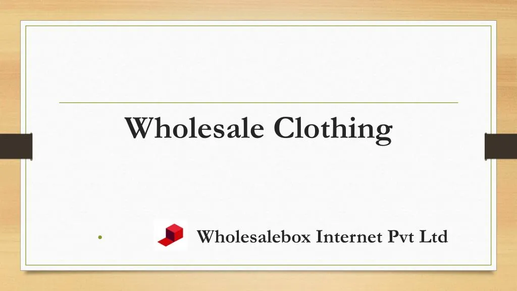 wholesale clothing n.