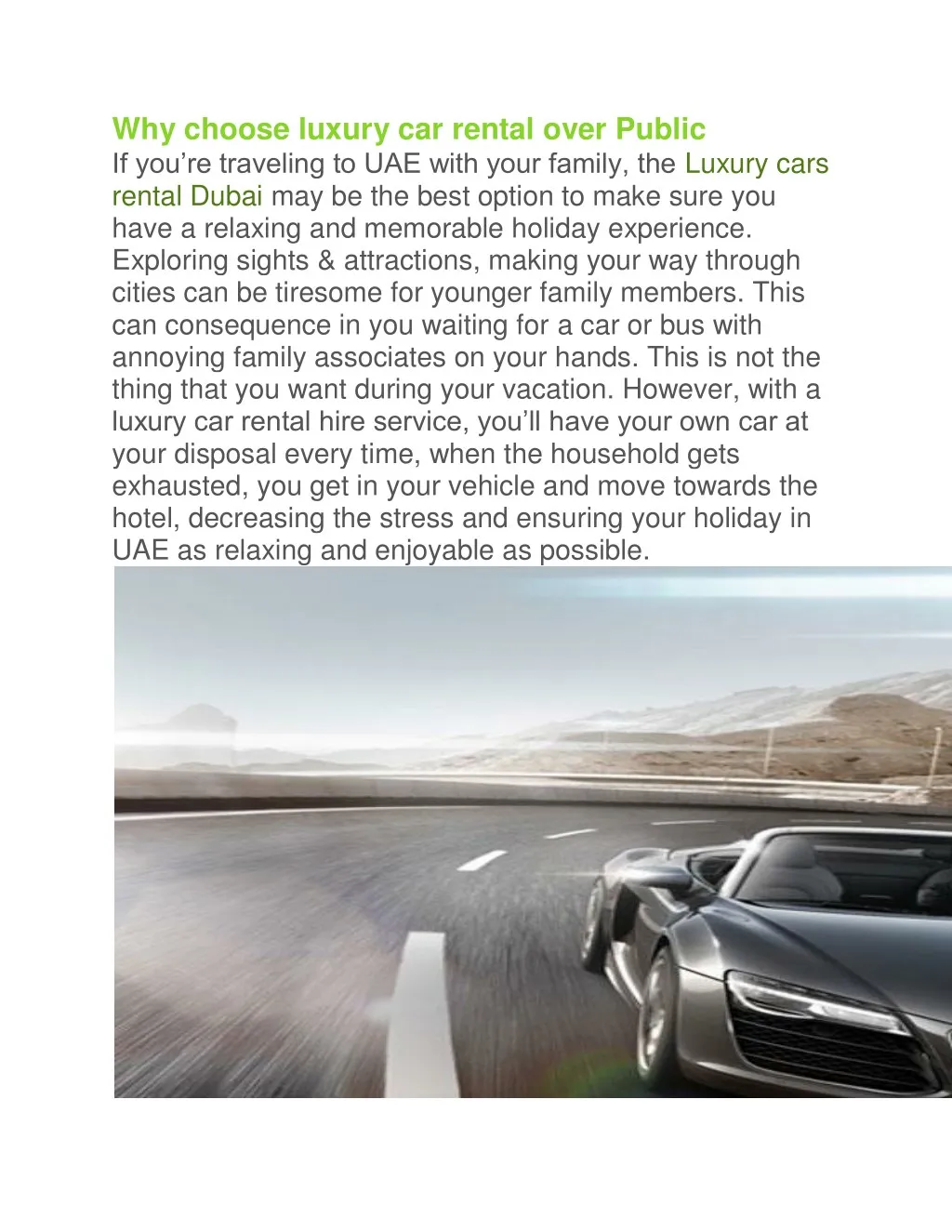 why choose luxury car rental over public n.