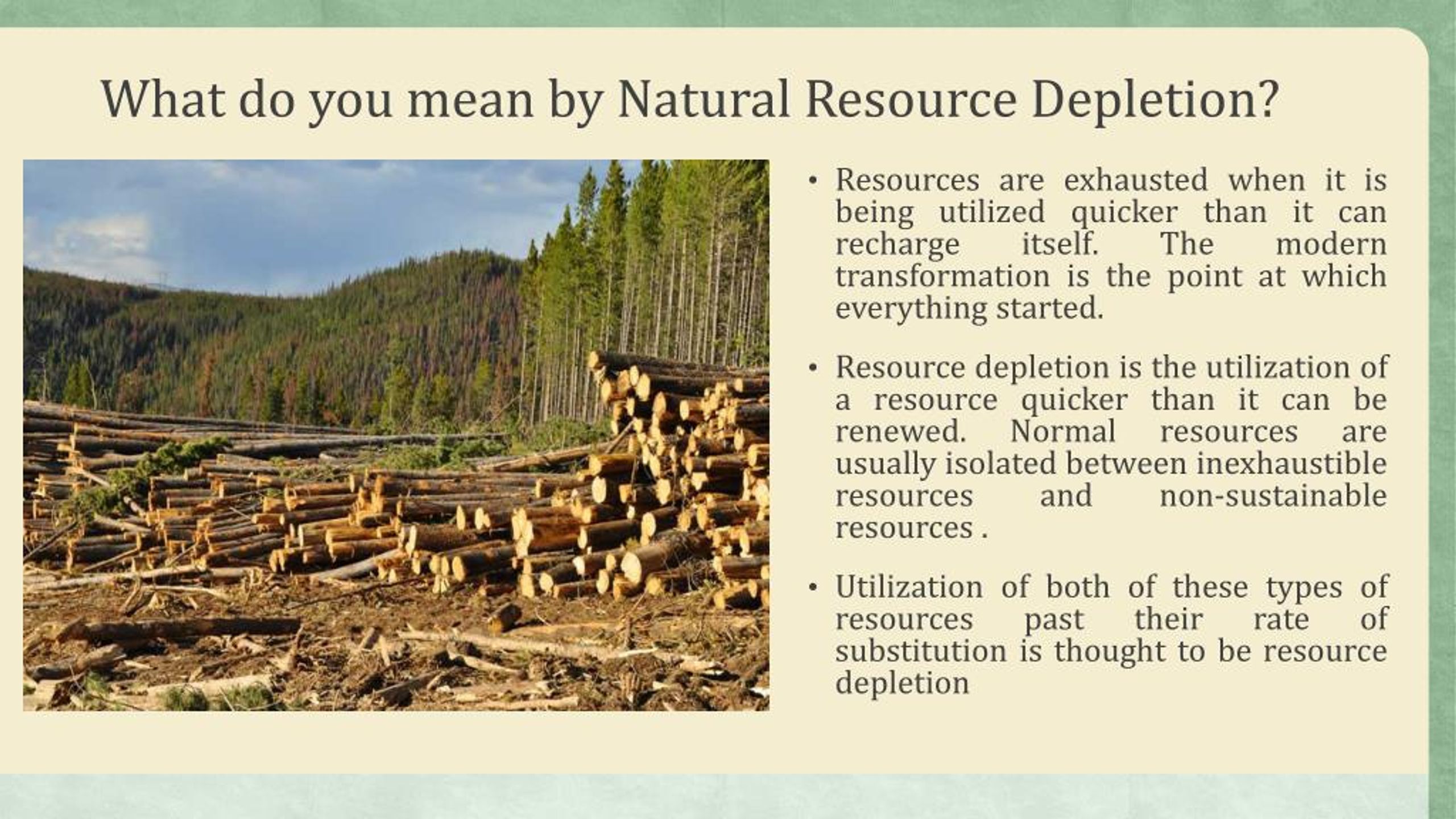 PPT Natural Resource Depletion Reasons Effects PowerPoint 