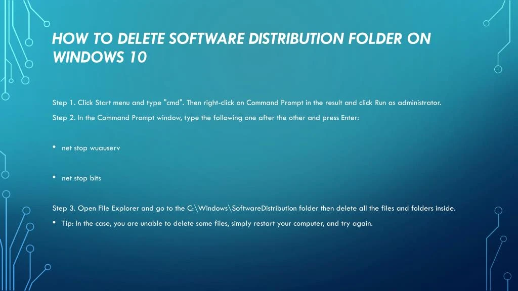 not able to delete software distribution folder